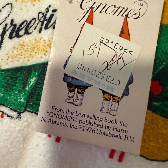 Set of 2 Vintage 1979 Gnomes Christmas Towels w/ Tags – Holiday Collectible - Picture 4 of 11